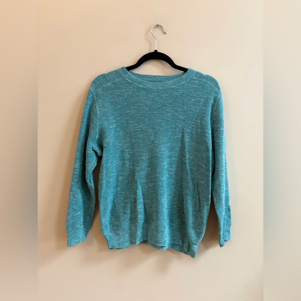 Bonobos Blue Long Sleeve Cotton Linen Blend Knit Comfy Casual Cozy Sweater Top